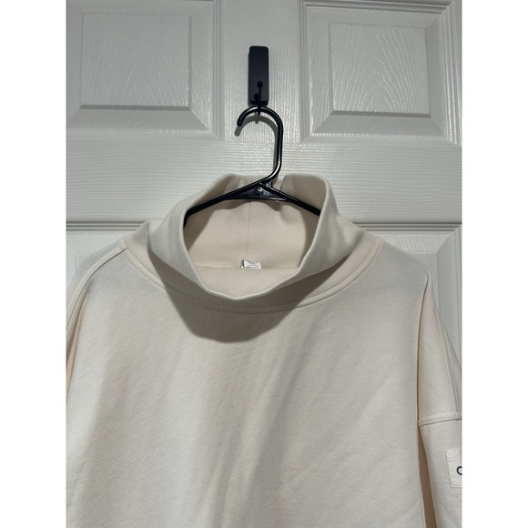 Alo Hazy Mock Neck Pullover Ivory Large - Picture 3 of 9